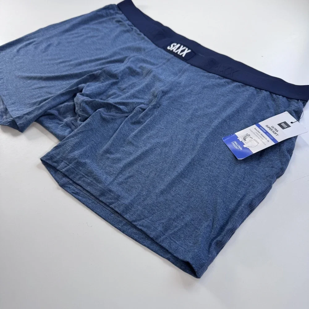SAXX Boxer Briefs Blue Ballpark Pouch Mens 3XL Ultra Super Soft BB Fly NWT